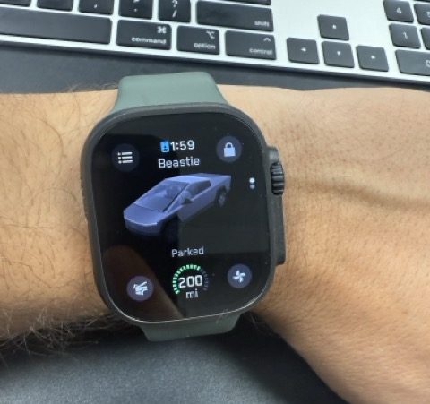 Первый взгляд на приложение Tesla для Apple Watch